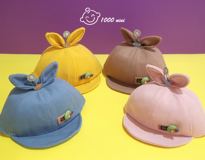 کلاه لبه دار طرح جوجه و گل