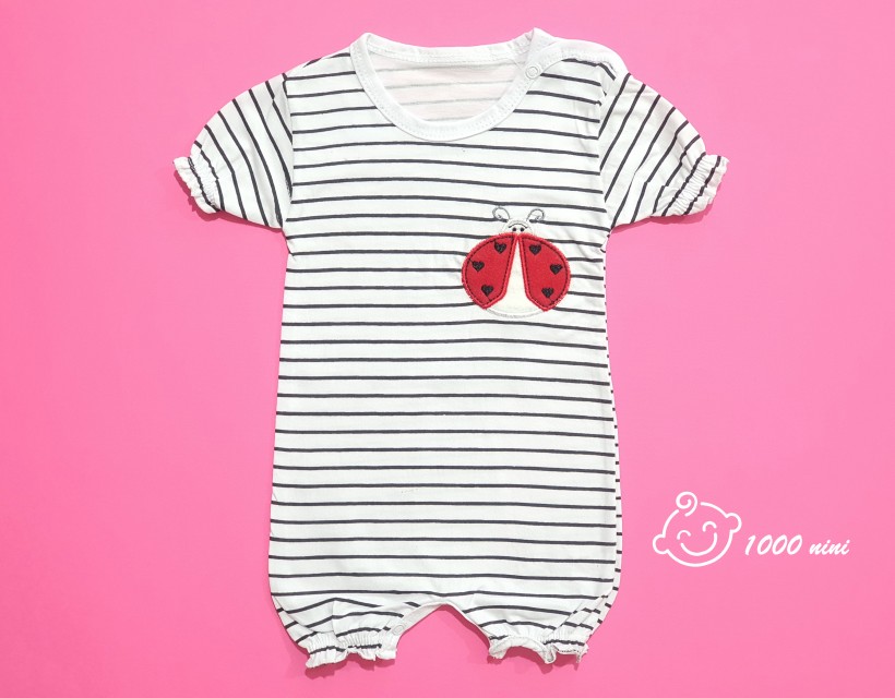 رامپر کفشدوزک راه راه مشکی بیبی وان