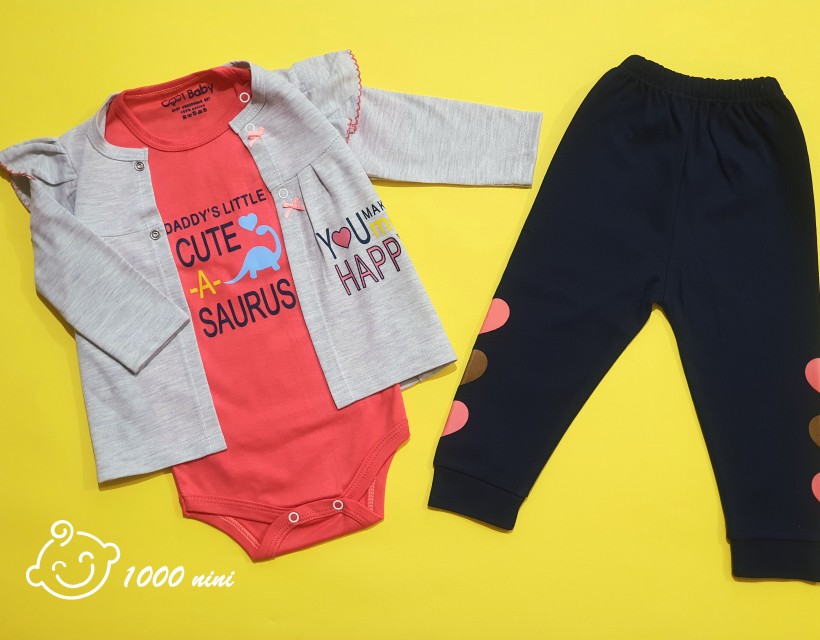 ست 3 تکه طرح هپی happy لایت