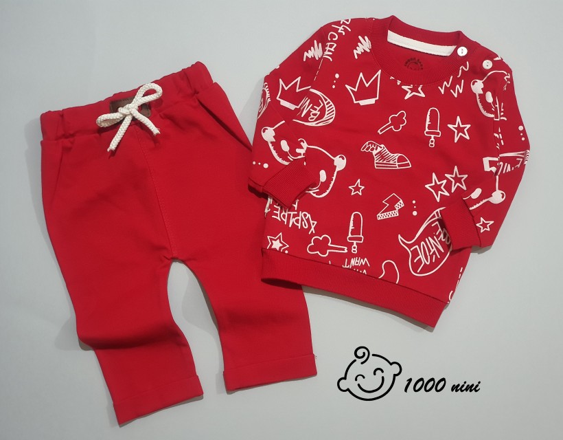 ست بلوز شلوار قرمز آی نور 232