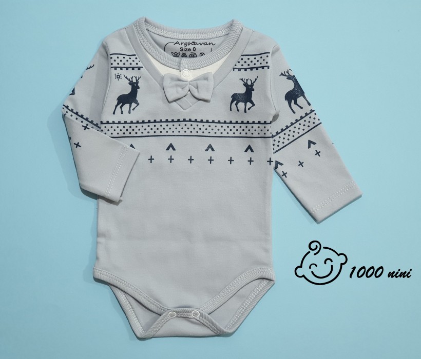 زیردکمه ای آستین بلند طرح گوزن ارغوان