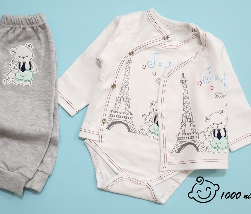 ست 3 تکه طرح خرس ایفل گود مارک 3170