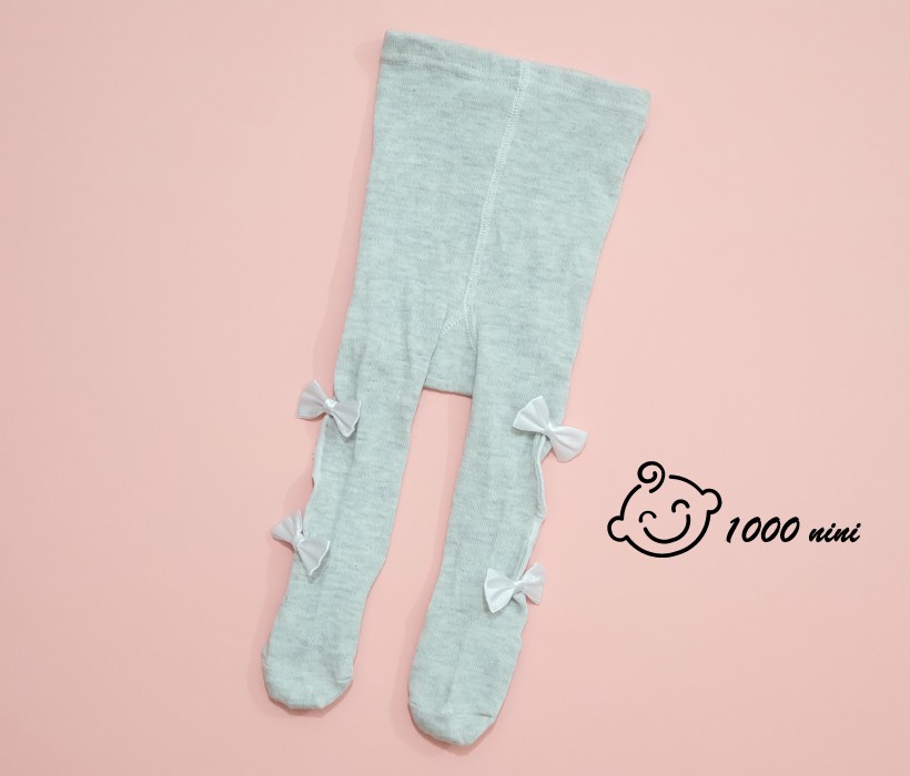 جوراب شلواری پاپیون دار طوسی پاپک