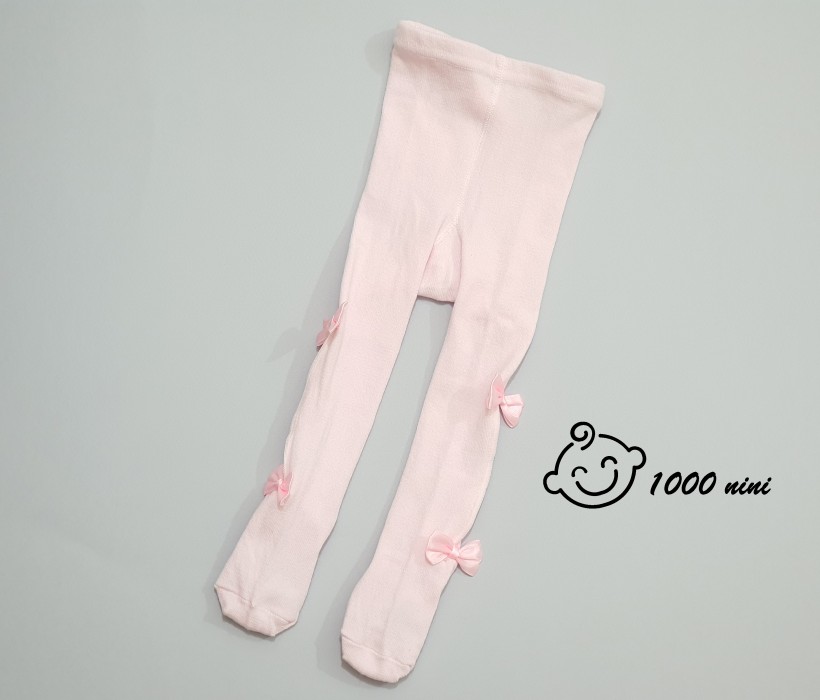 جوراب شلواری پاپیون دار صورتی پاپک