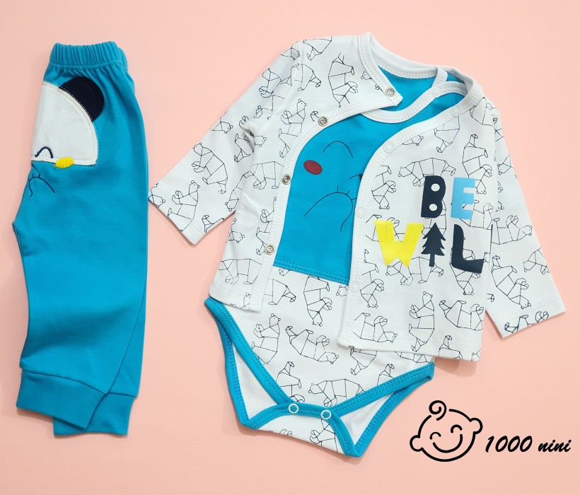 ست 3 تکه طرح خرس آبی گود مارک