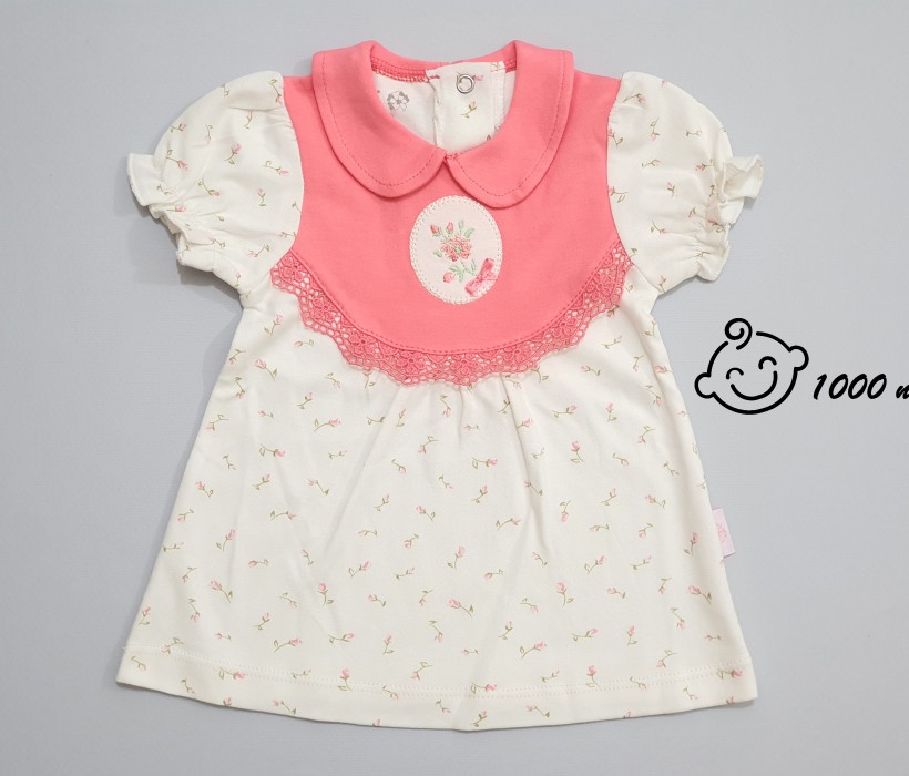 پیراهن آستین کوتاه طرح قاب عکس نیلی