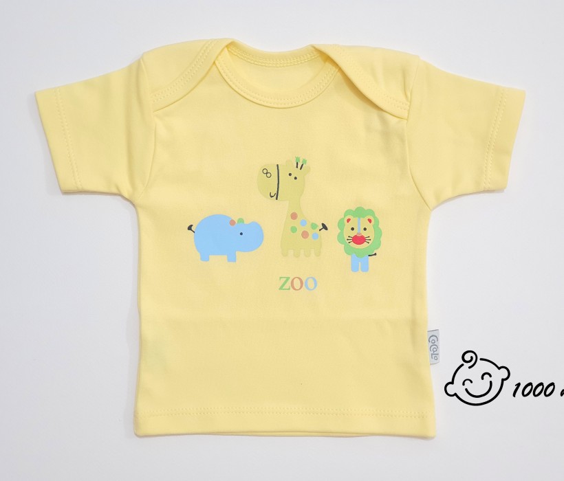 تیشرت آستین کوتاه طرح باغ وحش لیمویی کوکالو