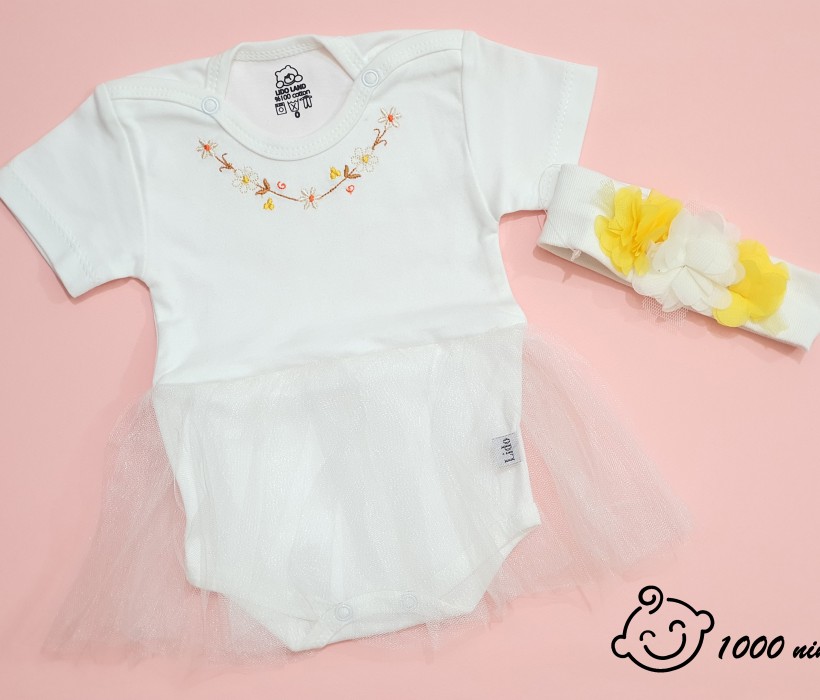 بادی آستین کوتاه مجلسی و تل  گل لیدولند