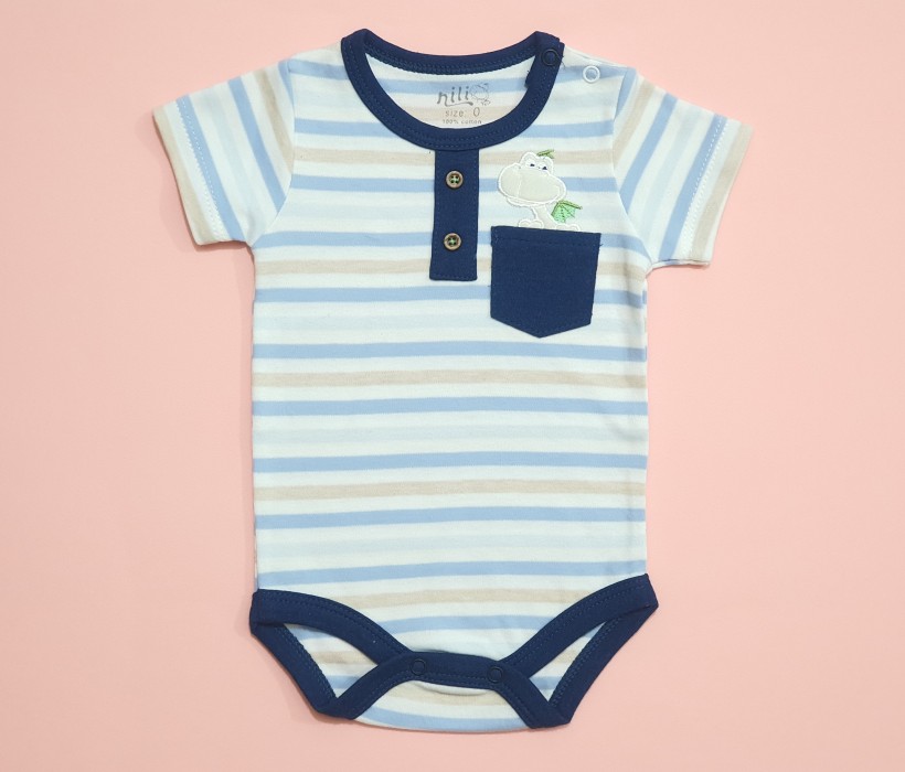 زیردکمه ای آستین کوتاه دراگون نیلی