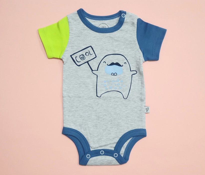 زیردکمه ای آستین کوتاه هیولا نیلی