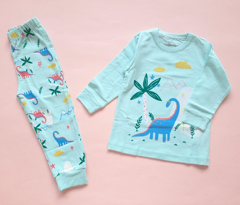 ست بلوز شلوار دایناسور نیلی