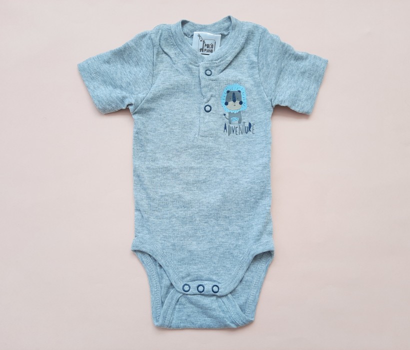 بادی آستین کوتاه شیر طوسی Pico Piano