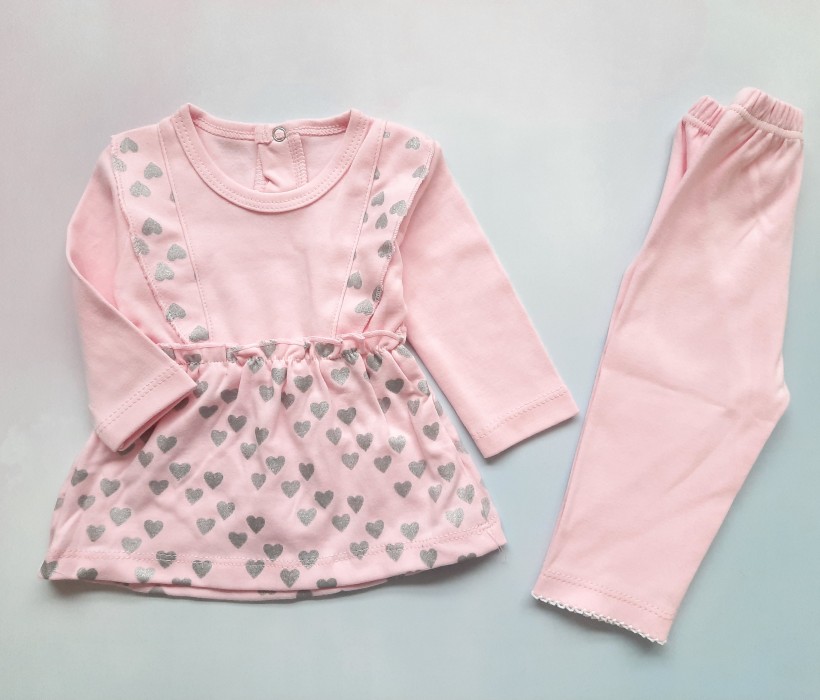 بلوز شلوار تمام چاپ قلب تیکو