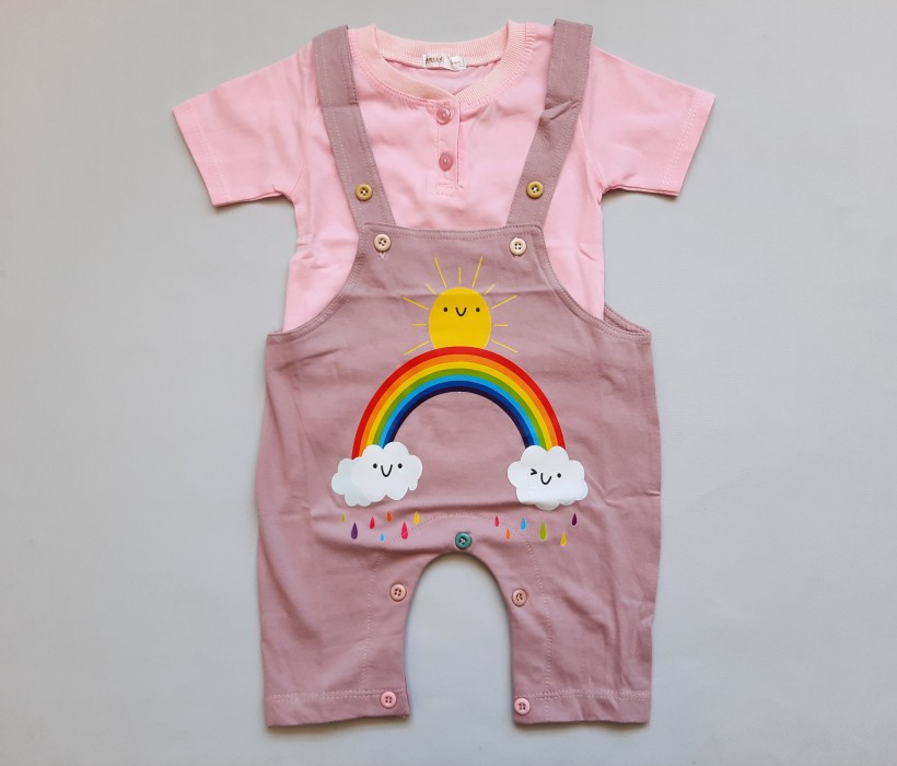 ست پیشبندی و تی شرت رنگین کمان کالباسی آنیل