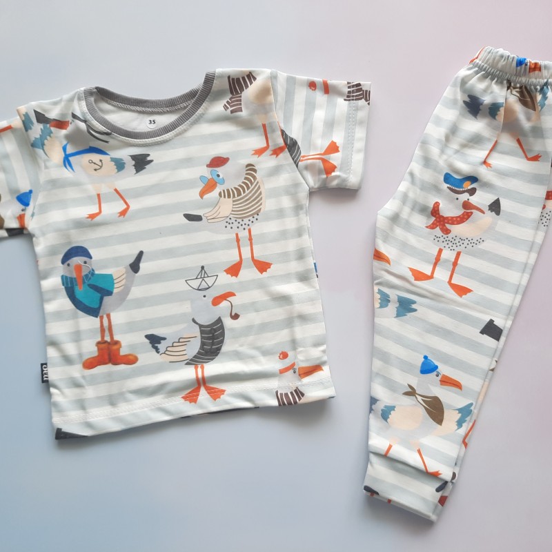 ست تیشرت شلوار راحتی پرنده دریایی SED