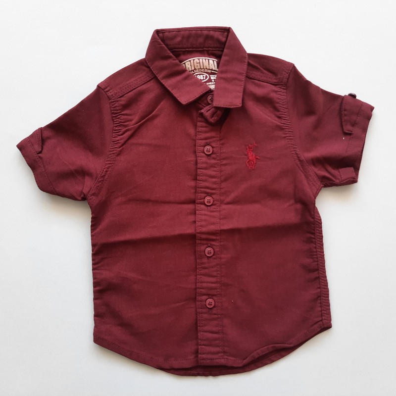 پیراهن پسرانه ساده زرشکی طاها