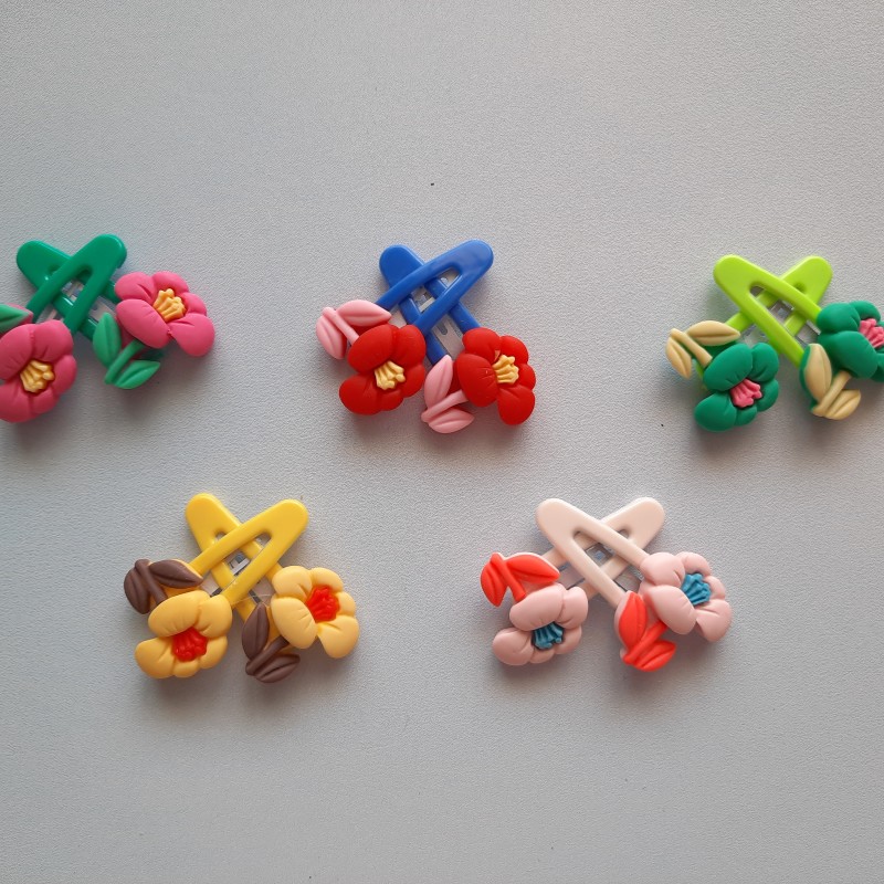 جفت گیره مو نوزادی طرح گل