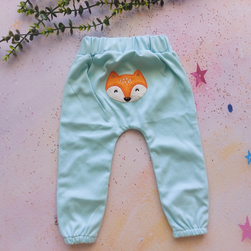 شلوار گلدوزی روباه آبی روشن وچیون