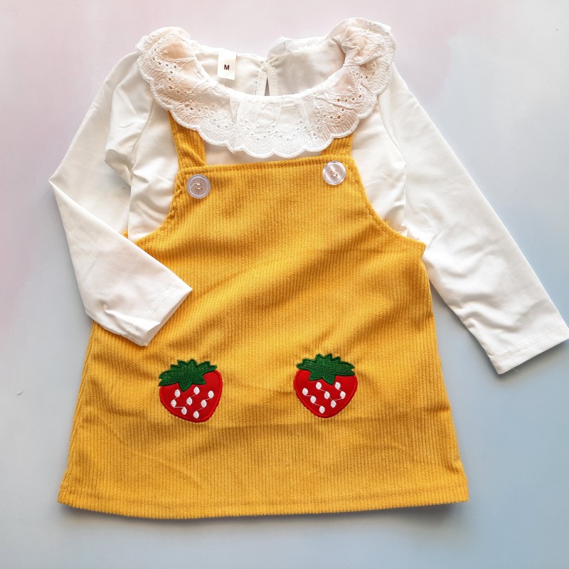 سارافون کبریتی و شومیز توت فرنگی زرد