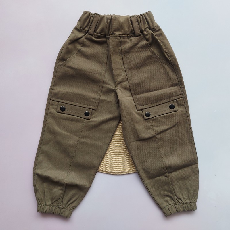 شلوار کتان سبز تیره kids