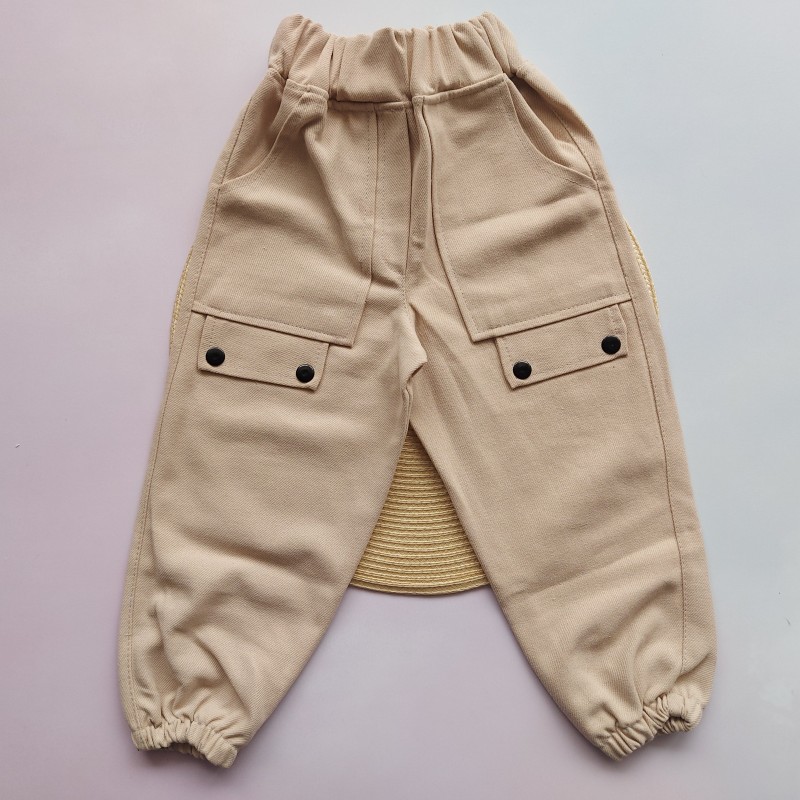 شلوار کتان کرم kids