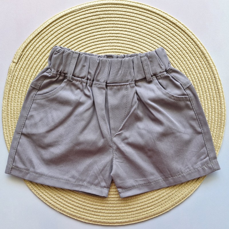 شلوارک کتان طوسی امیرکوچولو