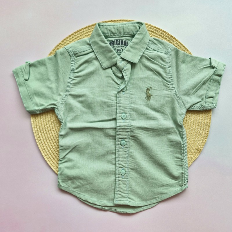 پیراهن پسرانه آستین کوتاه سبز طاها kids