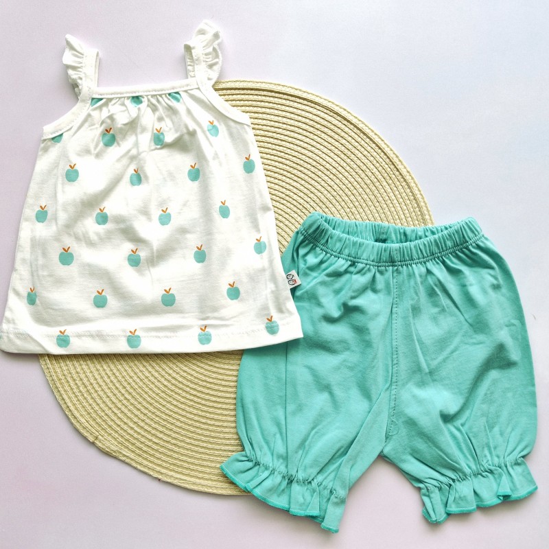 تاپ و شلوارک سیب سبزآبی وچیون