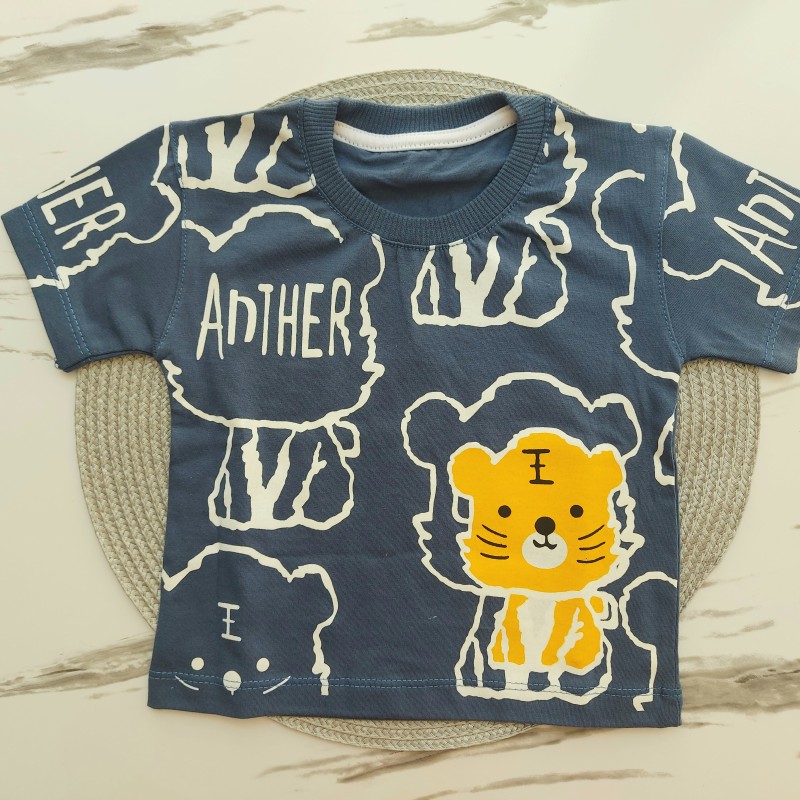 تیشرت آستین کوتاه ببری سرمه ای kids
