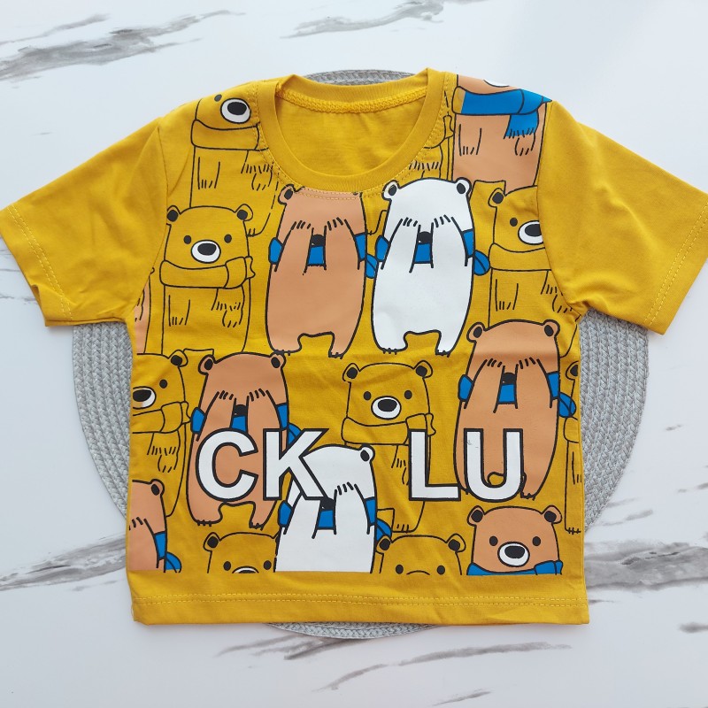 تیشرت آستین کوتاه خرس خردلی kids