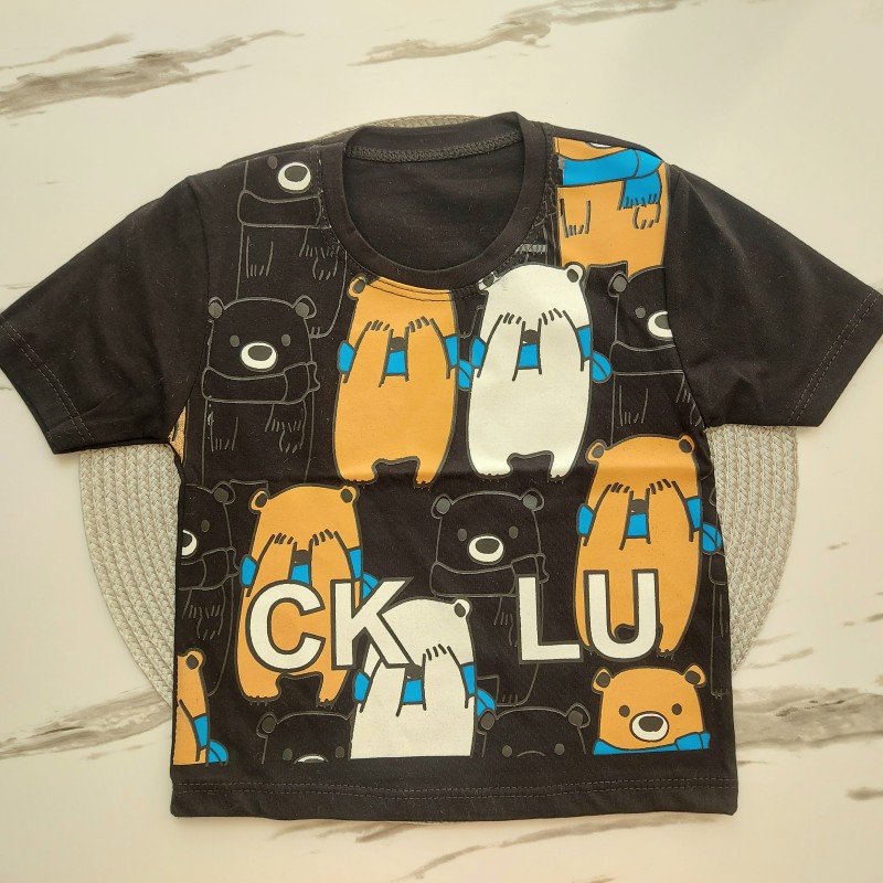 تیشرت آستین کوتاه خرس مشکی kids