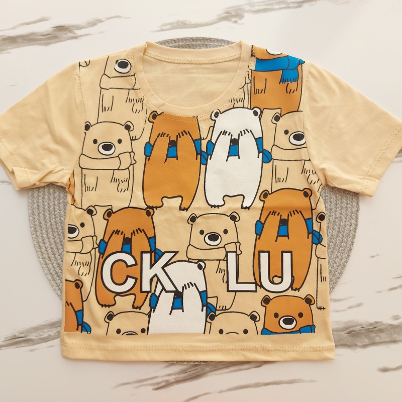 تیشرت آستین کوتاه خرس نسکافه ای kids