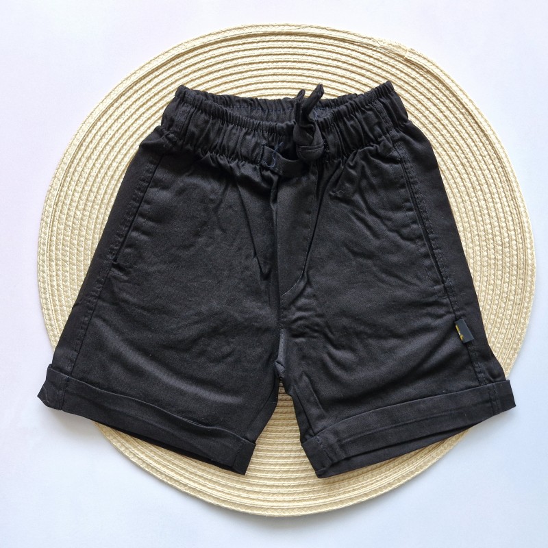 شلوارک کتان کاغذی مشکی سیمپسون