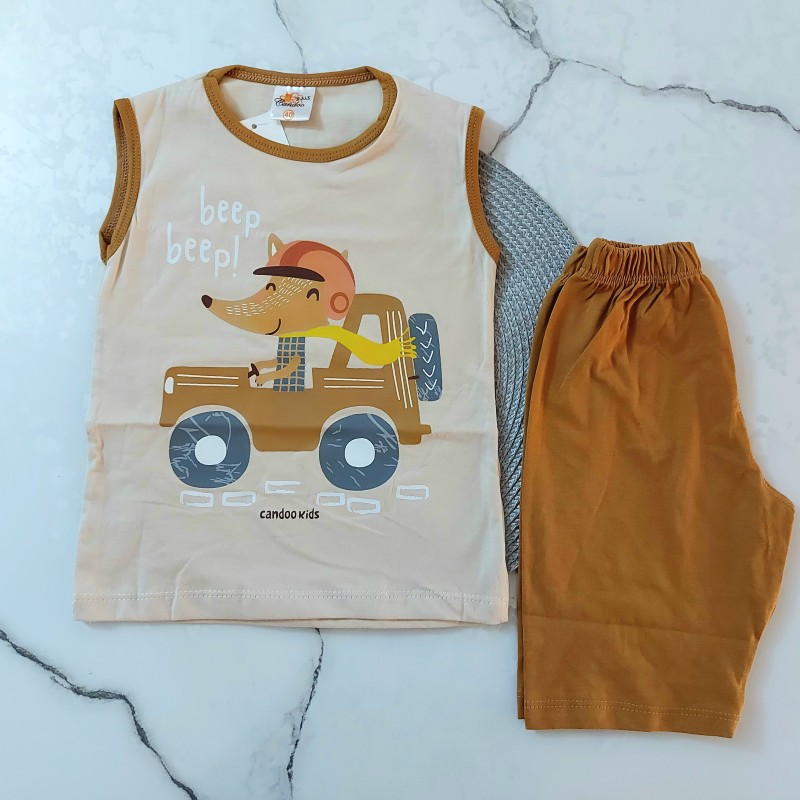 رکابی و شلوارک روباه جیپ سوار کرمی kids