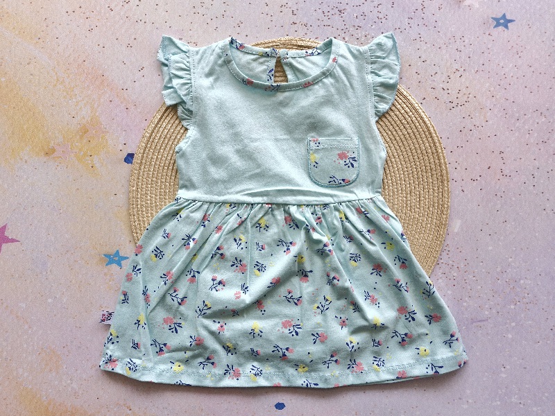 پیراهن راحتی گل گلی آبی وچیون