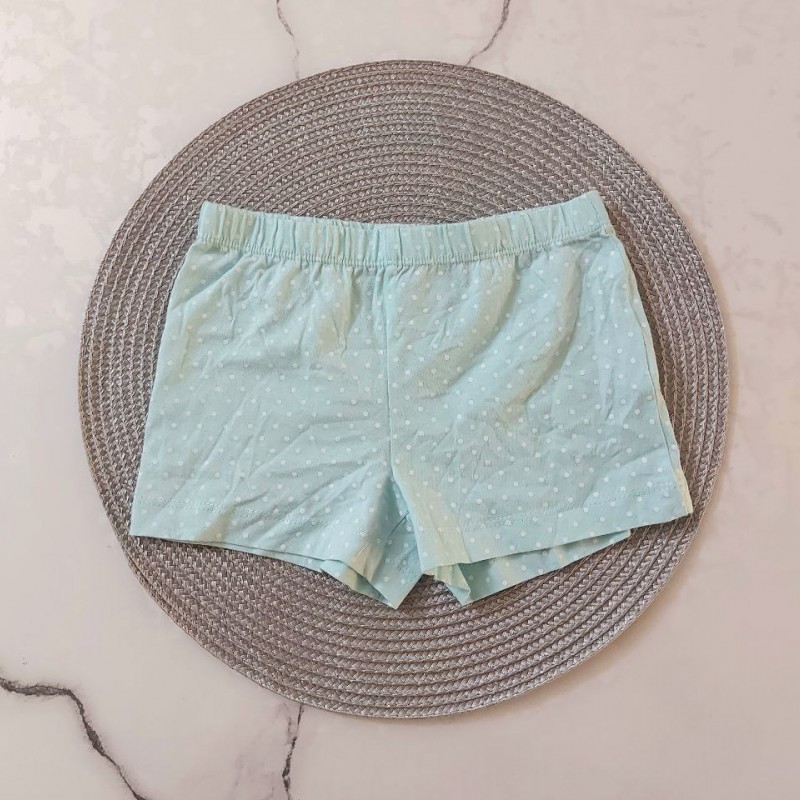 شلوارک راحتی سبزآبی خال خالی kids