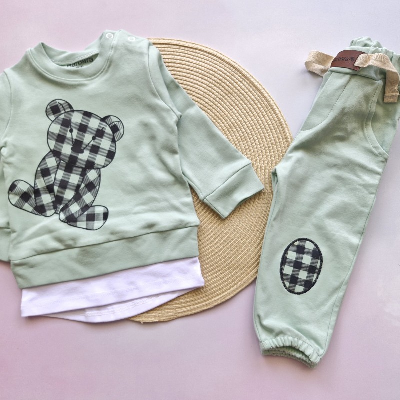 بلوز شلوار خرس سبز پاستیلی باربارا