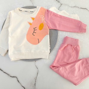 بلوز و شلوار دورس دایناسور صورتی kids