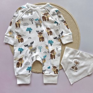 سرهمی و دستمال گردن تمام چاپ گوزن بیبی وان