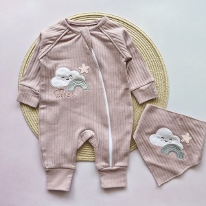 سرهمی و دستمال گردن ابر رنگین کمان یاسی بیبی وان