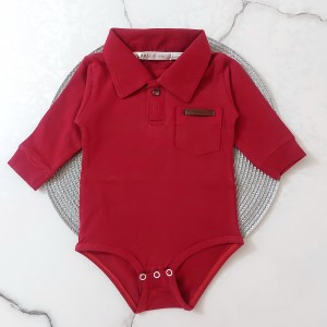 بادی یقه دار پسرانه قرمز آنیل