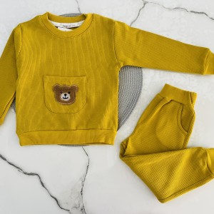 بلوز و شلوار بیسکویتی تدی خردلی آنیل kids