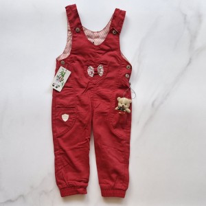 بیلرسوت کتان پاپیون عروسکی قرمز نی نی مکس