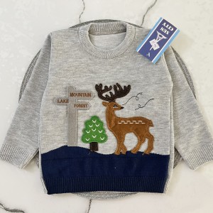 بلوز بافت گوزن طوسی kids