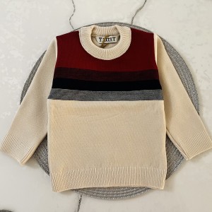 بلوز بافت راه راه کرمی kids