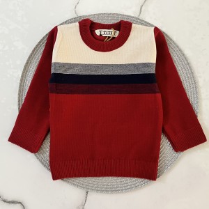 بلوز بافت راه راه زرشکی kids