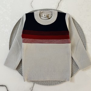 بلوز بافت راه راه طوسی kids