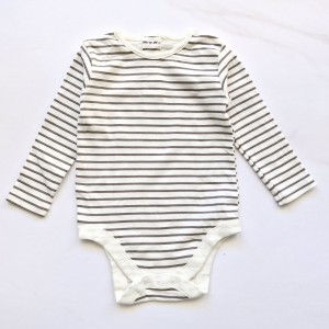 بادی آستین بلند کبریتی راه راه خاکستری سفید