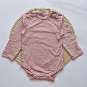 بادی آستین بلند یقه فرشته صورتی Topomini