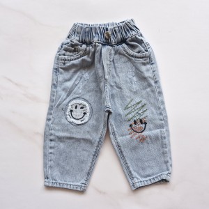 شلوار جین روشن مام استایل استیکر پرنیان